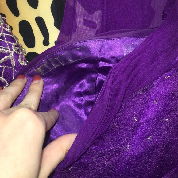 Mayqueen Purple Long Tulle Prom Gown - Picture 6 of 8